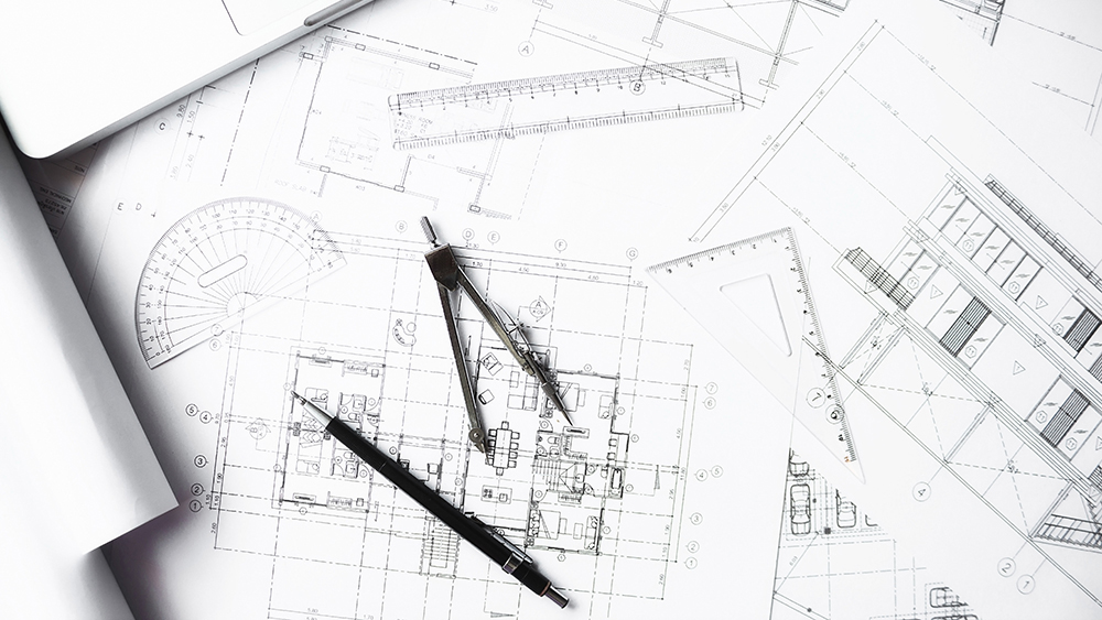 Сonstruction plans on the table