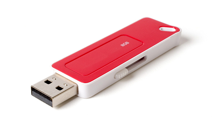 Flash drive 8gb on white background