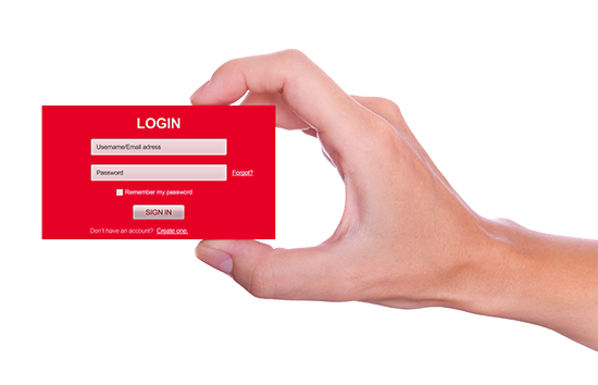 login user name and password form handheld