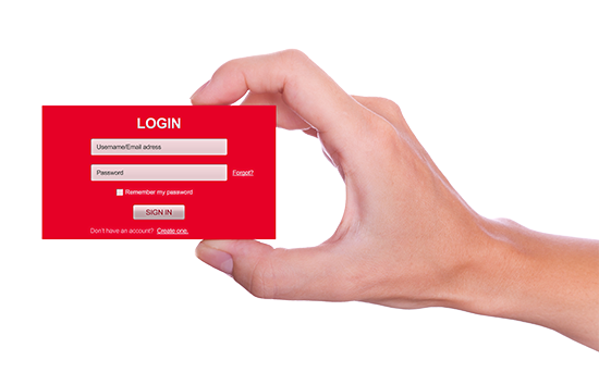 login user name and password form handheld